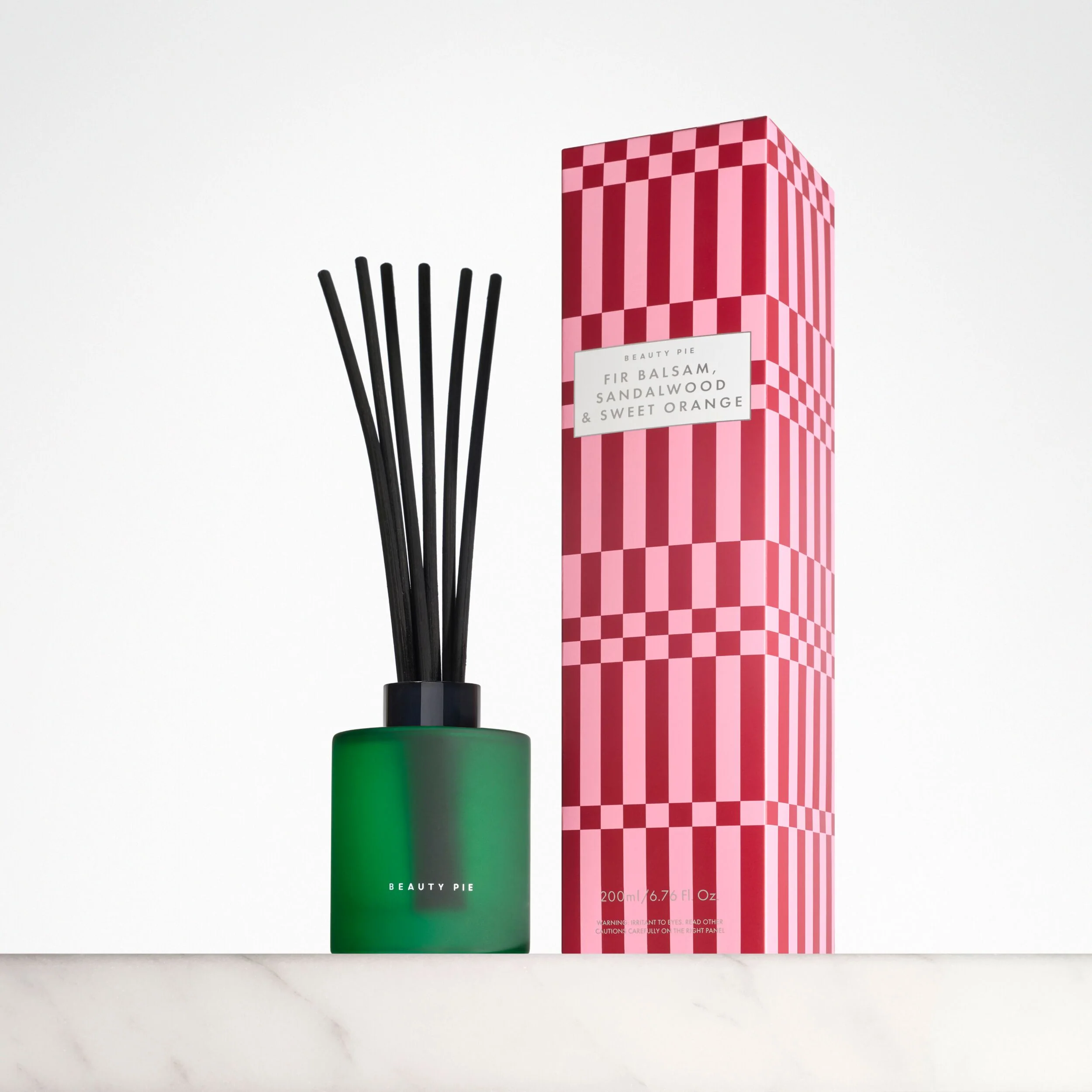 Difusor de varillas de abeto balsámico, sándalo y naranja dulce