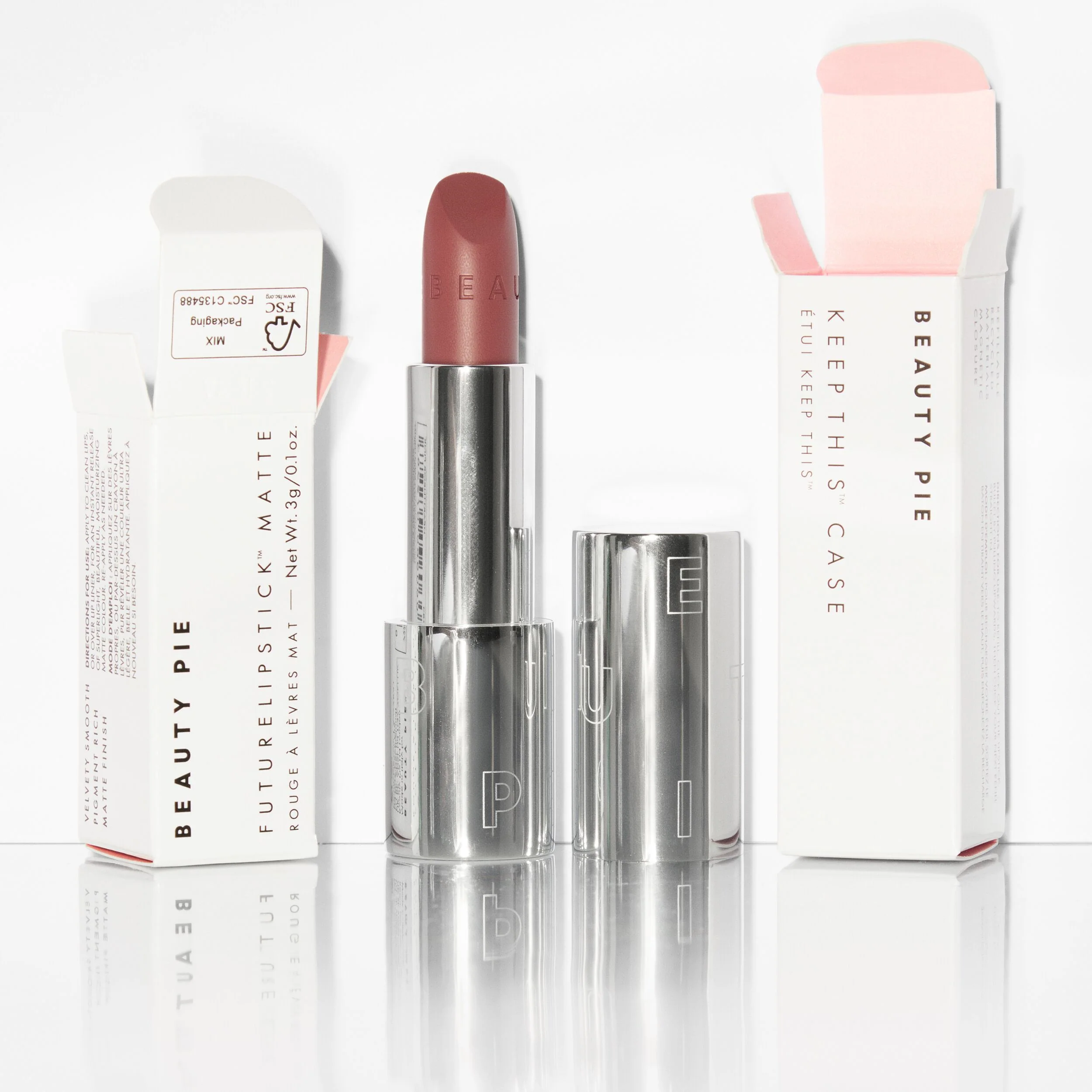 Futurelipstick Matte Refill och behåll detta fodral i återvunnet aluminium