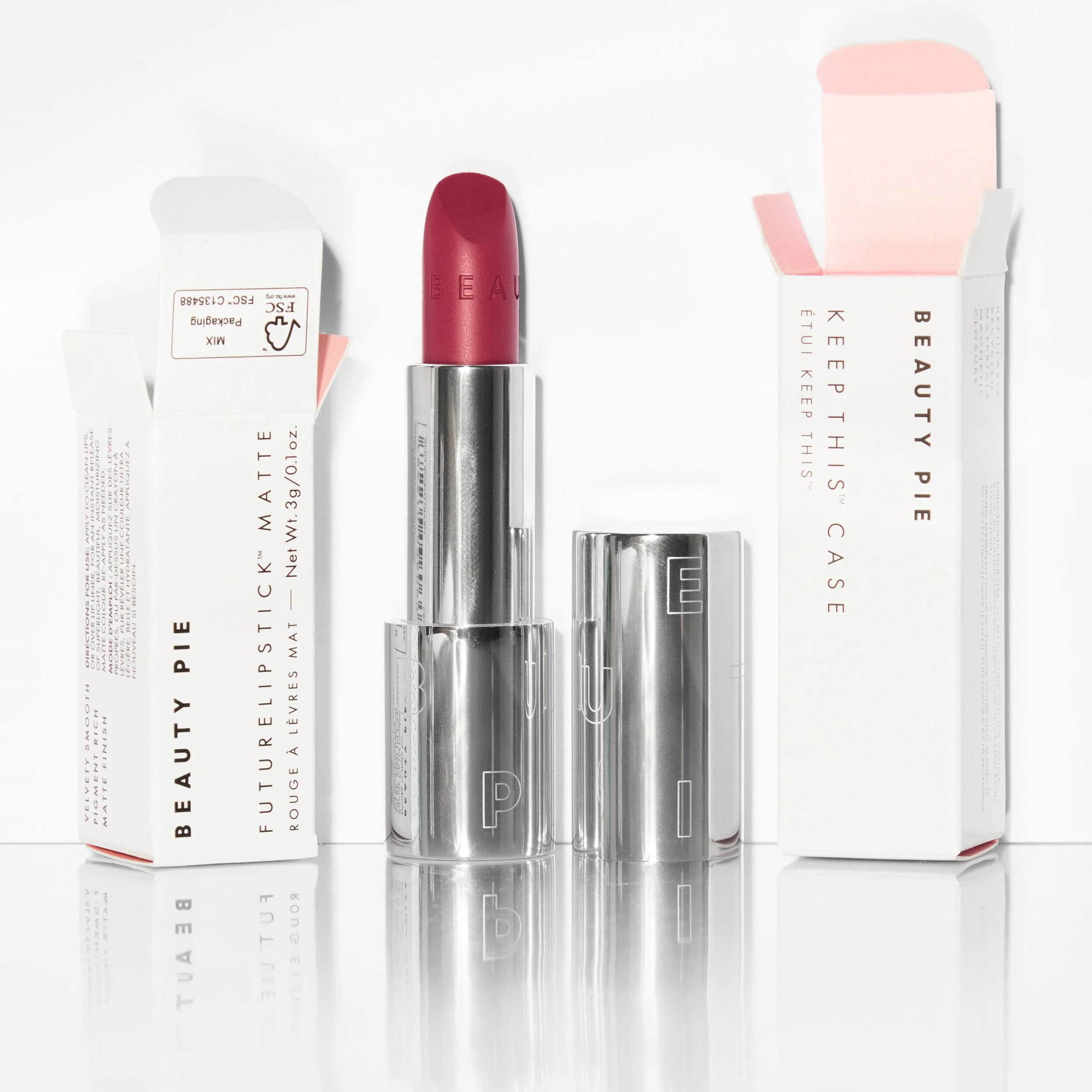 Futurelipstick Matte Refill och behåll detta fodral i återvunnet aluminium