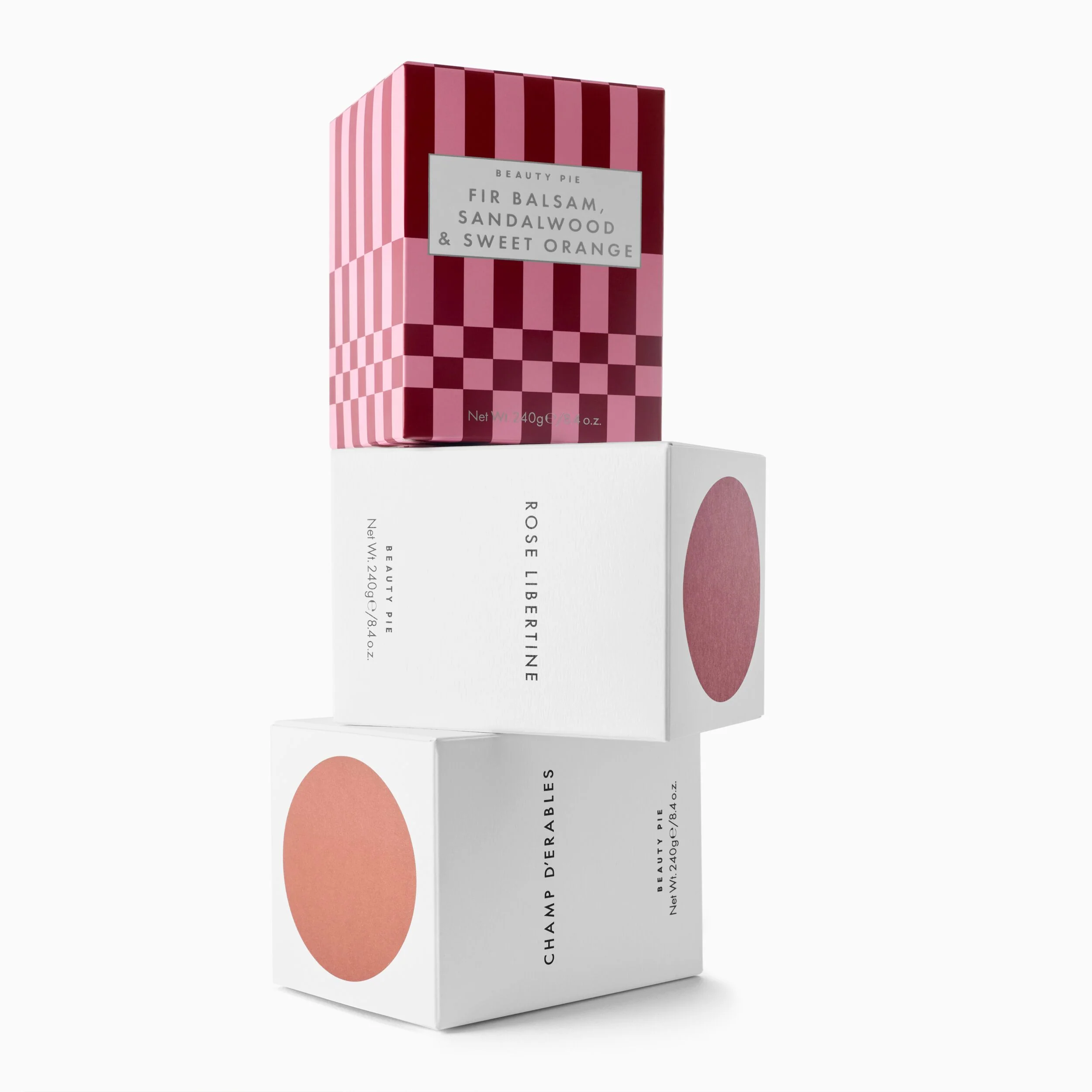 Rose, Fir and Maple Winter Candle Trio：三款香薰蠟燭