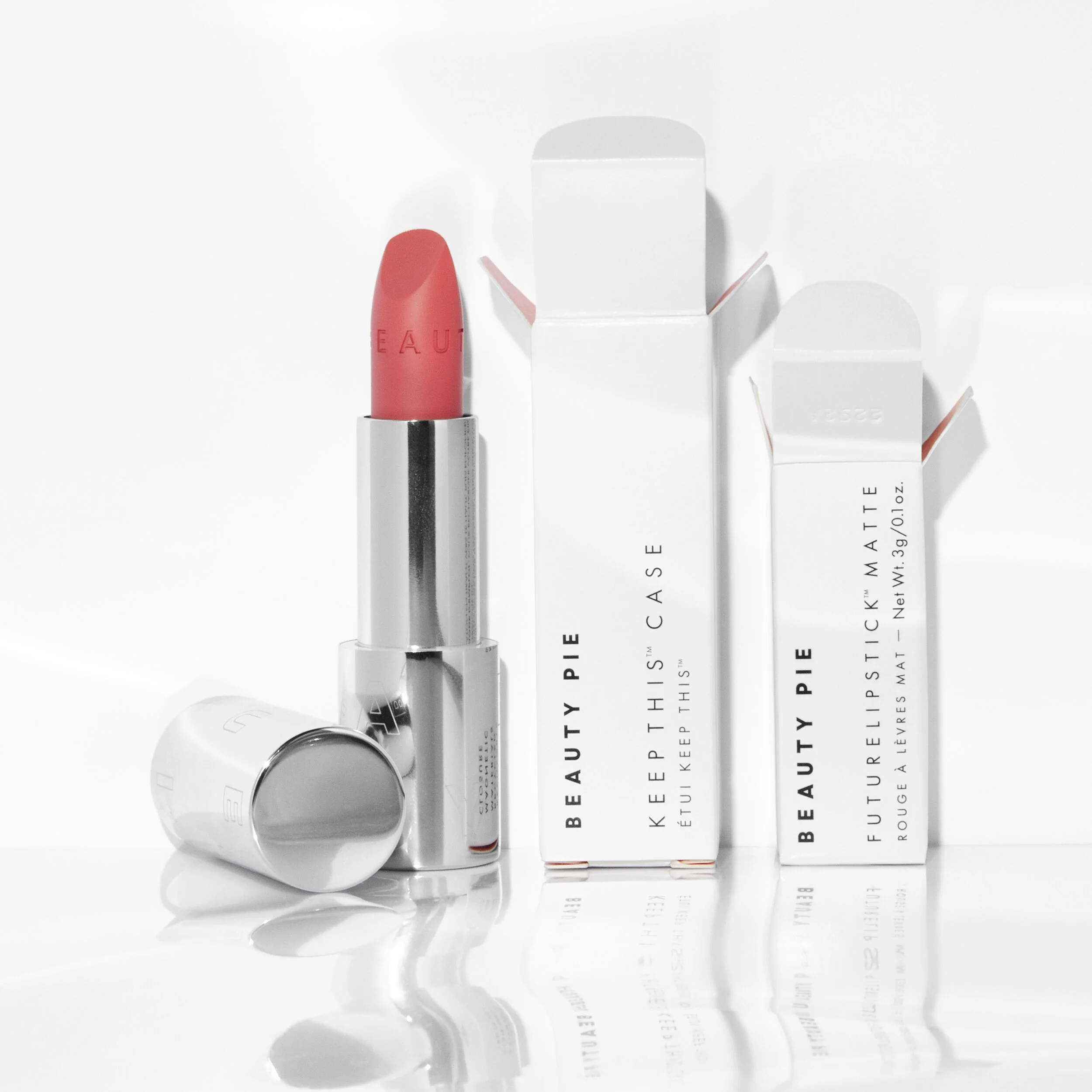Futurelipstick Matte Refill och behåll detta fodral i återvunnet aluminium