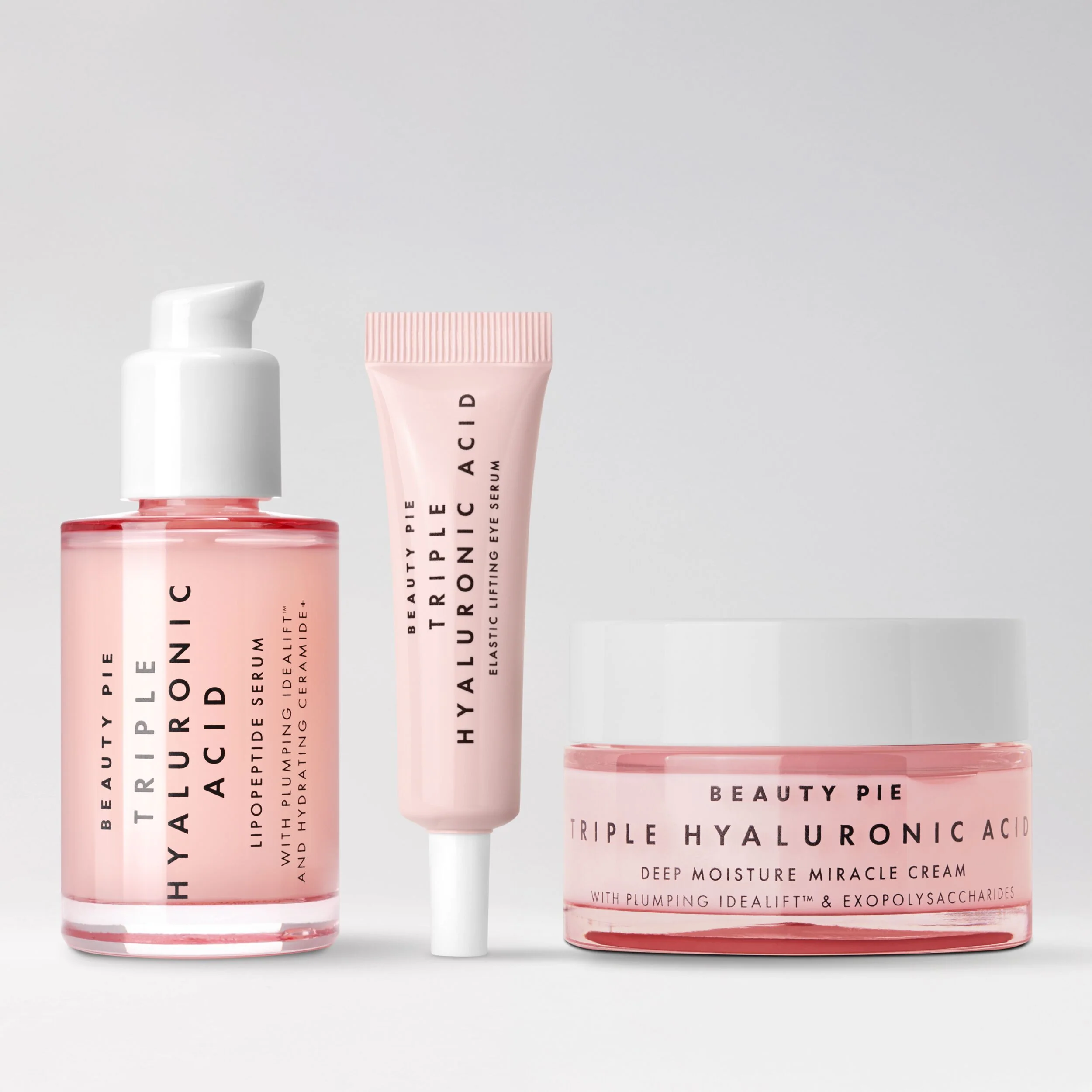 Triple Hyaluronic Acid Trio with Eye Serum, Face Serum and Moisture Cream
