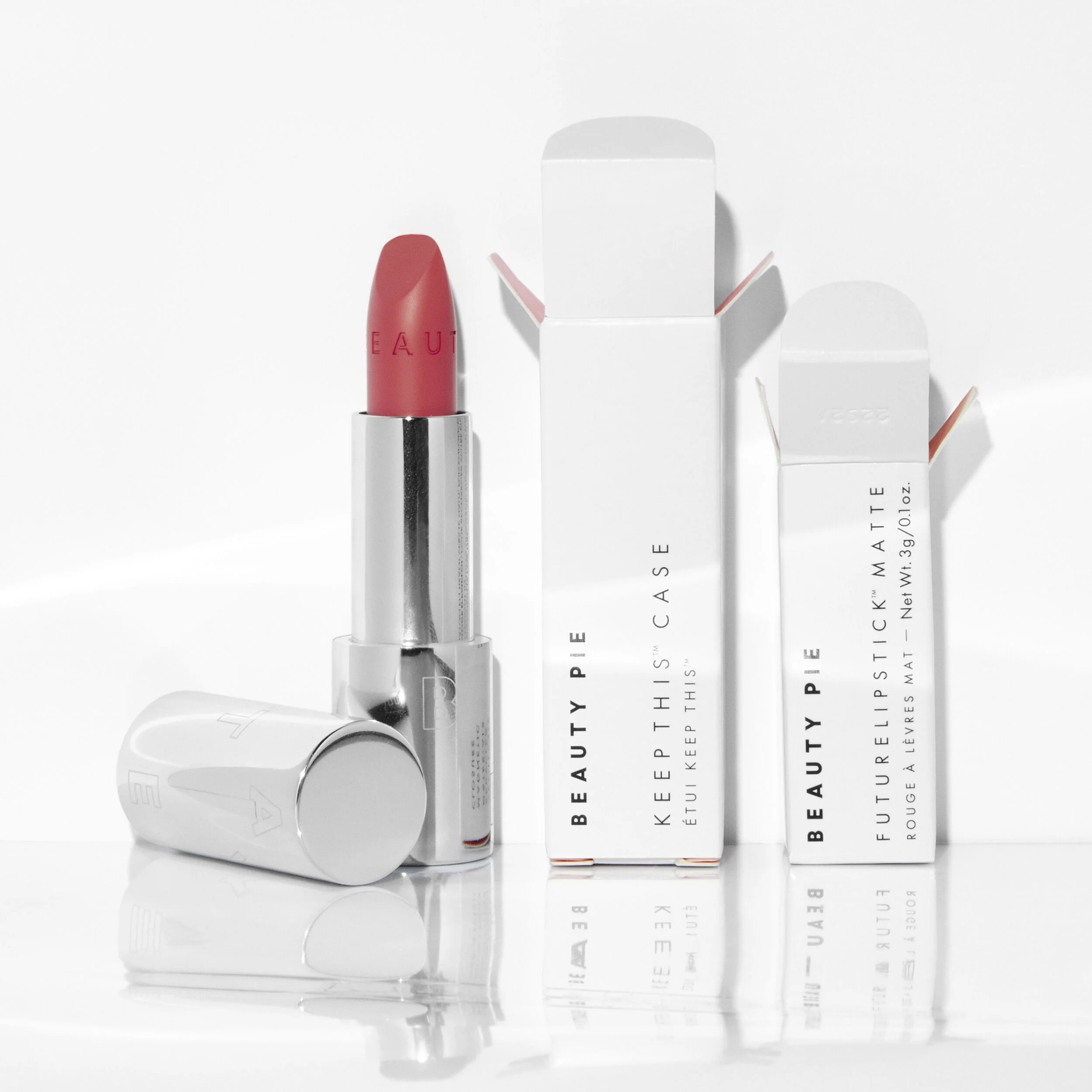Futurelipstick Matte Refill och behåll detta fodral i återvunnet aluminium