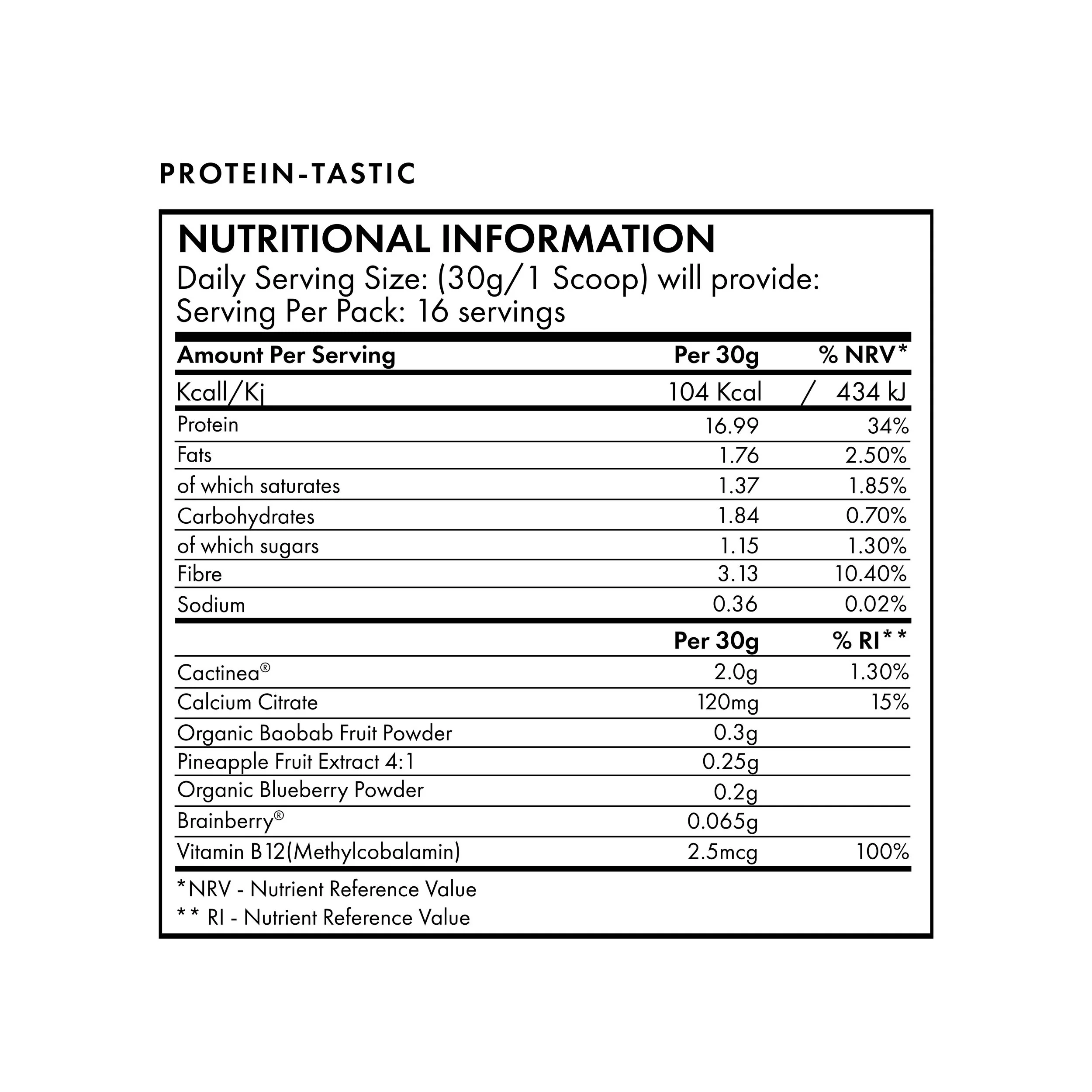 Protein-Tastic Vegan Plant Protein Powder with Triple-Fibre Blend