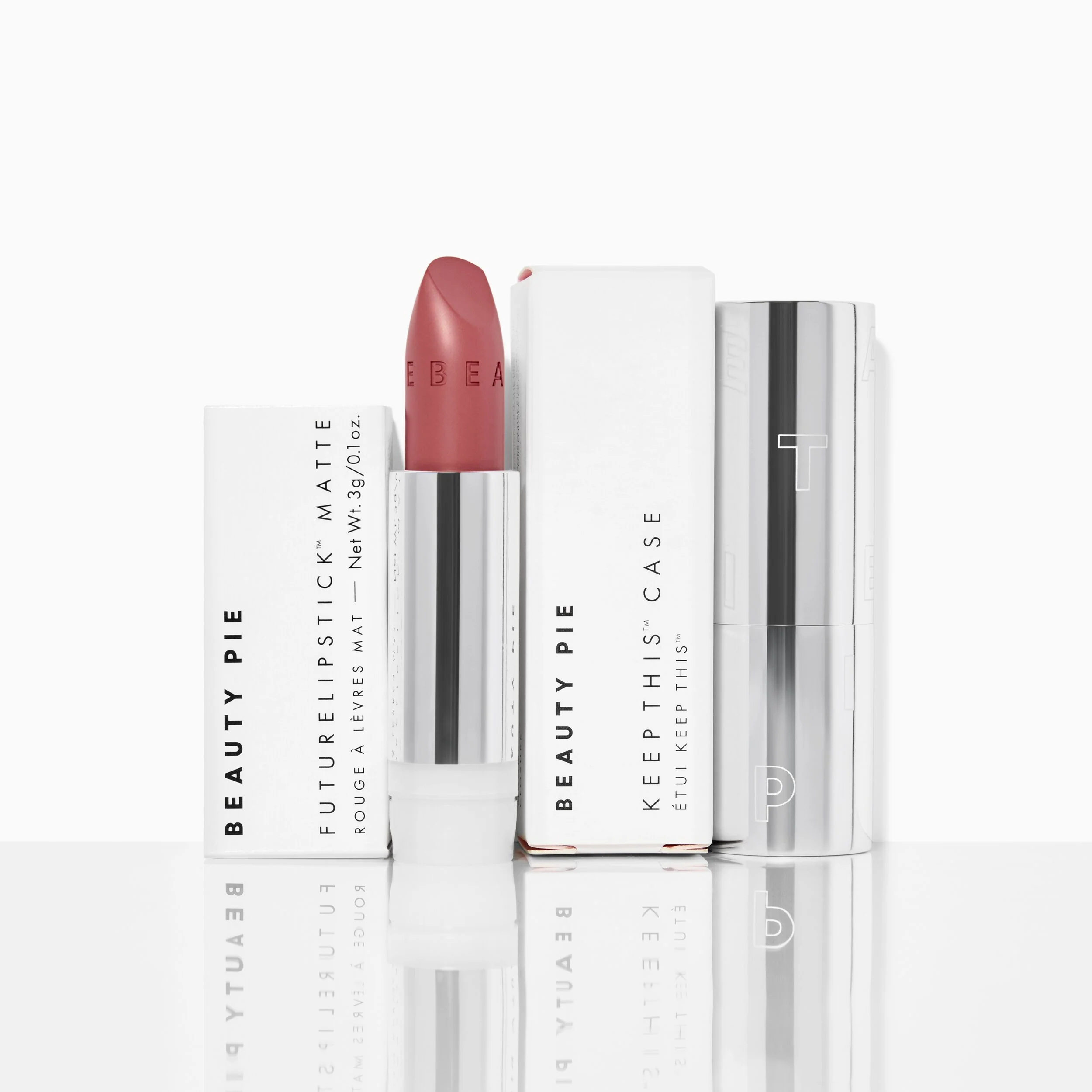 Futurelipstick Matte Refill och behåll detta fodral i återvunnet aluminium