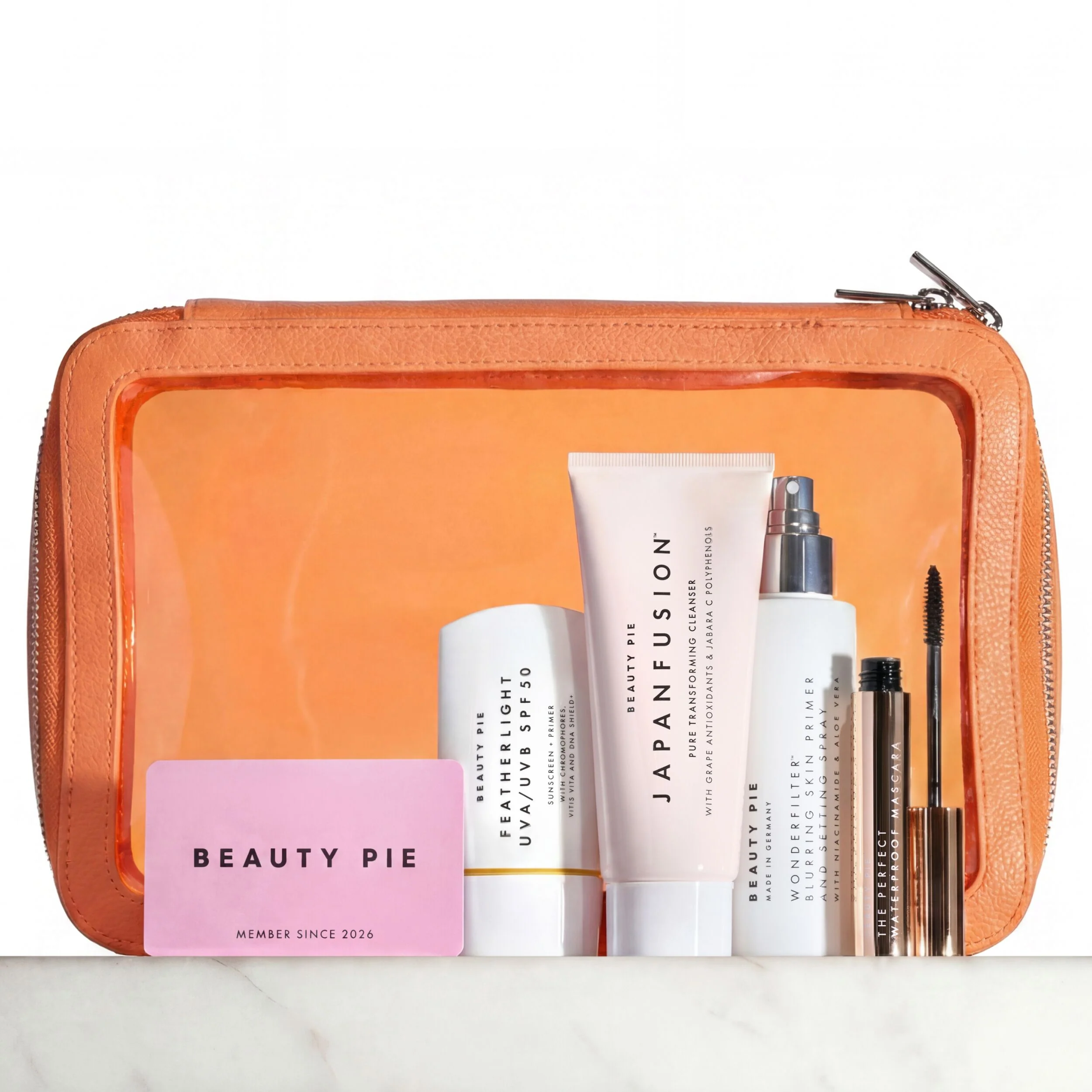 Kit de démarrage d'été : quatre icônes beauté dans une trousse de maquillage en gel