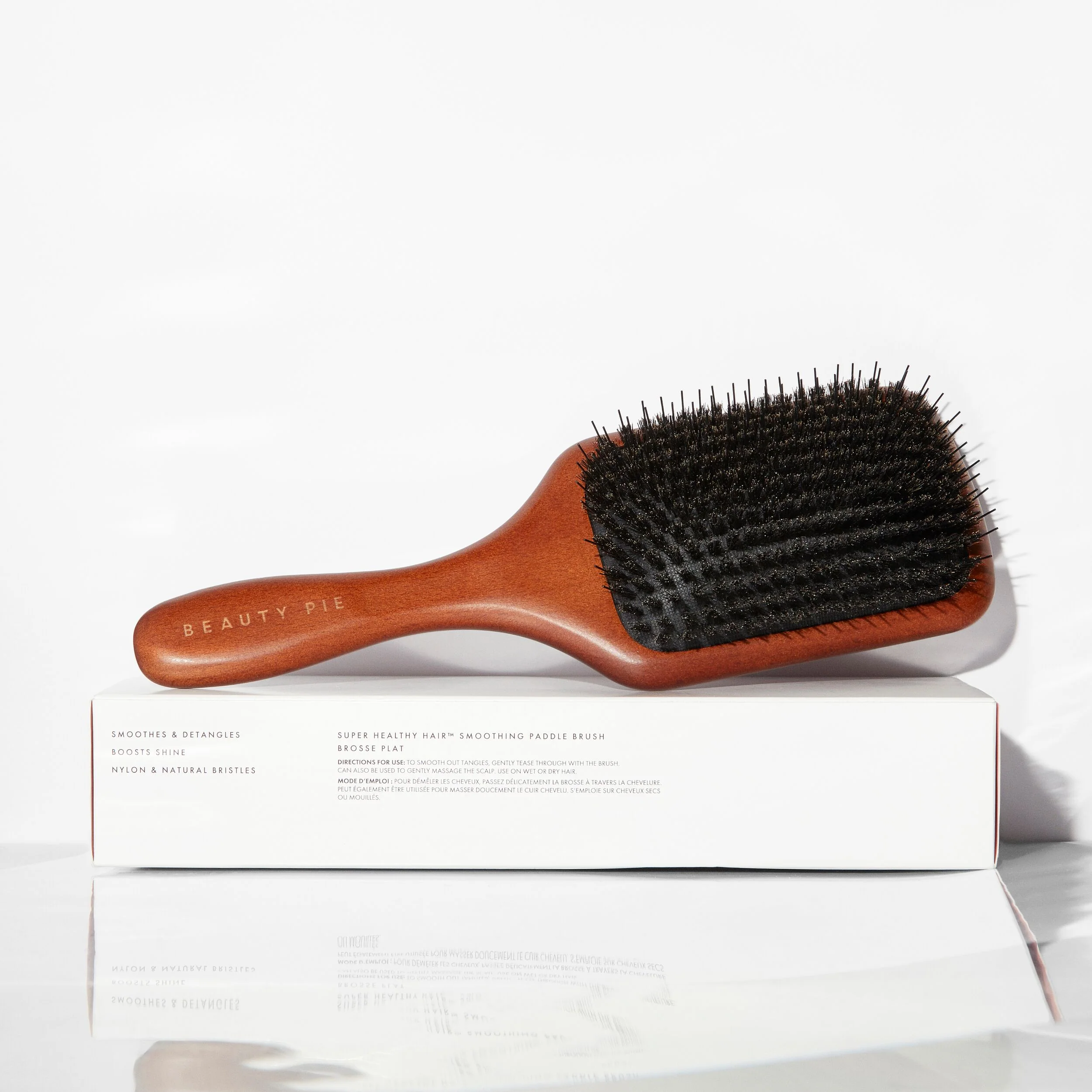Beechwood Smoothing Paddle Brush with Nylon and Boar Bristles
