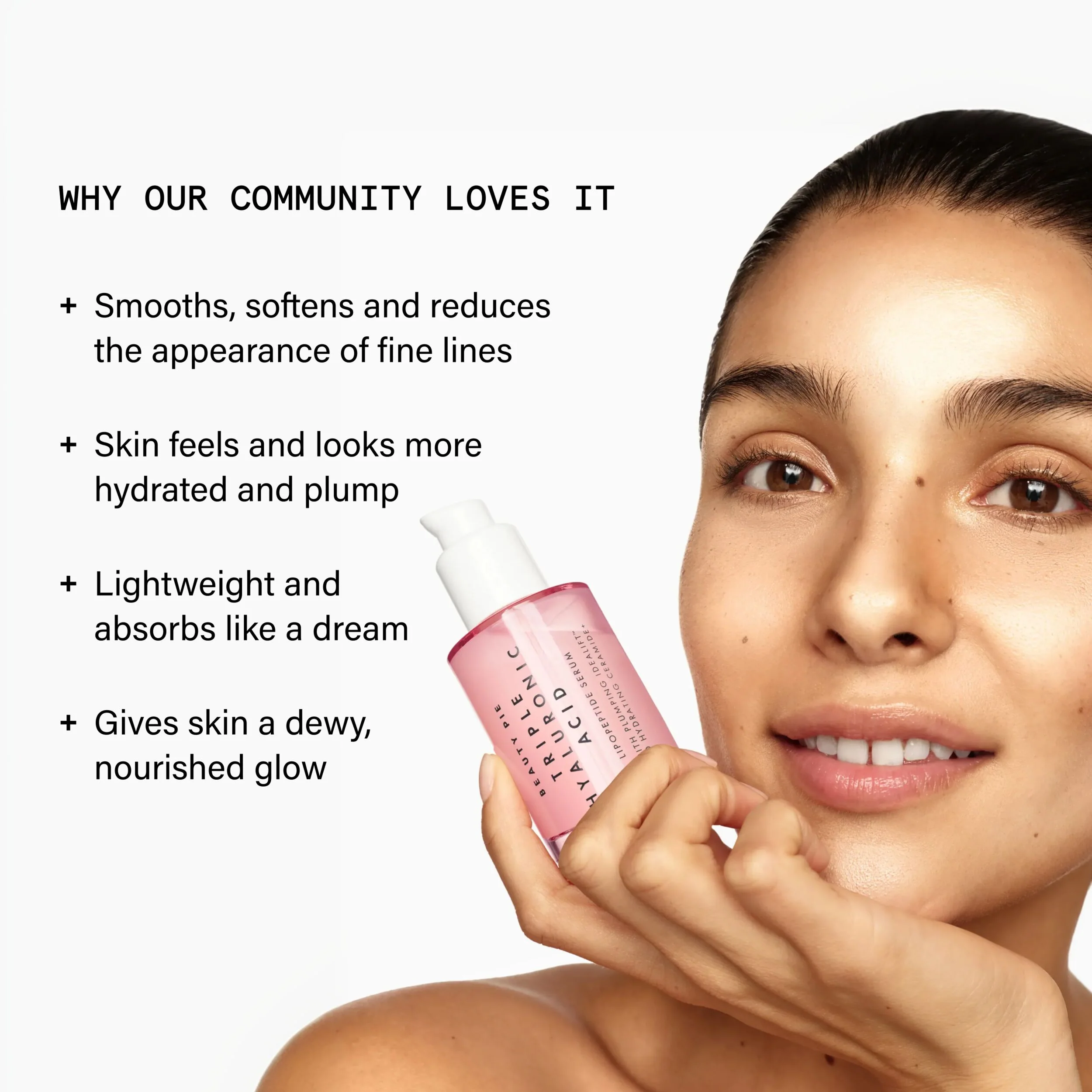 Serum Lipopeptida Asam Hialuronat Tiga Ganda dengan Peptida Idealift dan Ceramide+