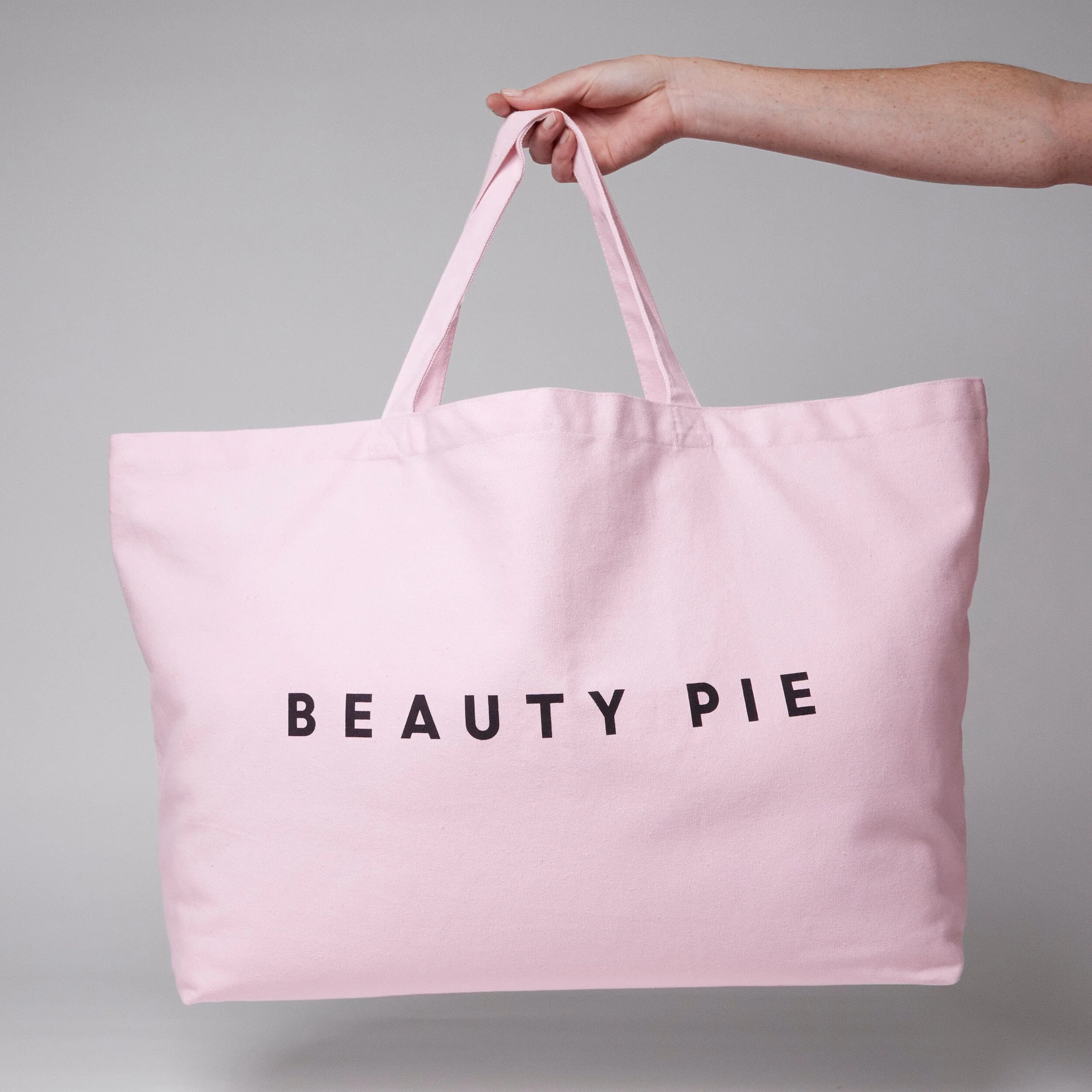 The Big Beauty Pie Tote Bag in Pink Soft Pure Cotton