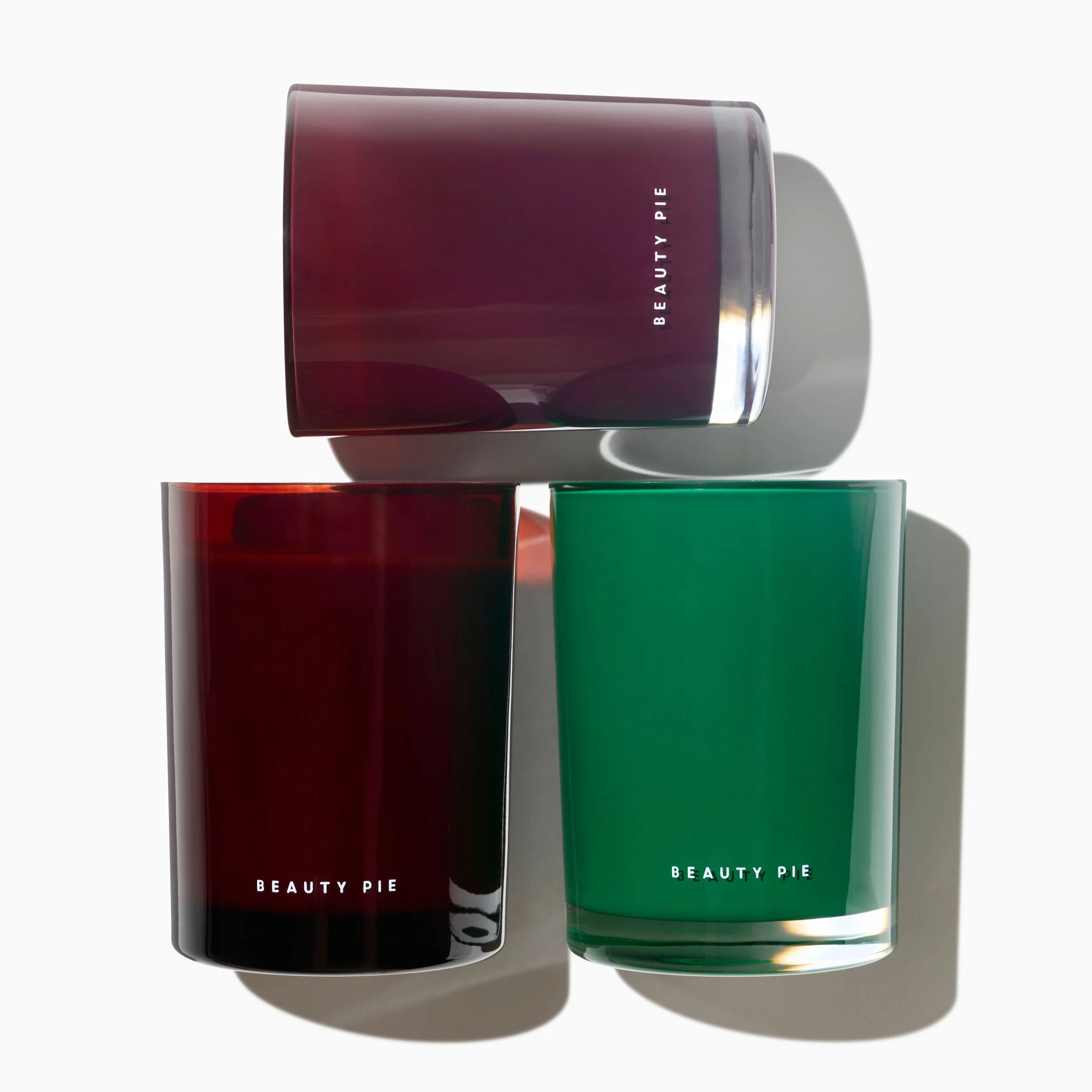 Rose, Fir and Maple Winter Candle Trio: Three Scented Candles
