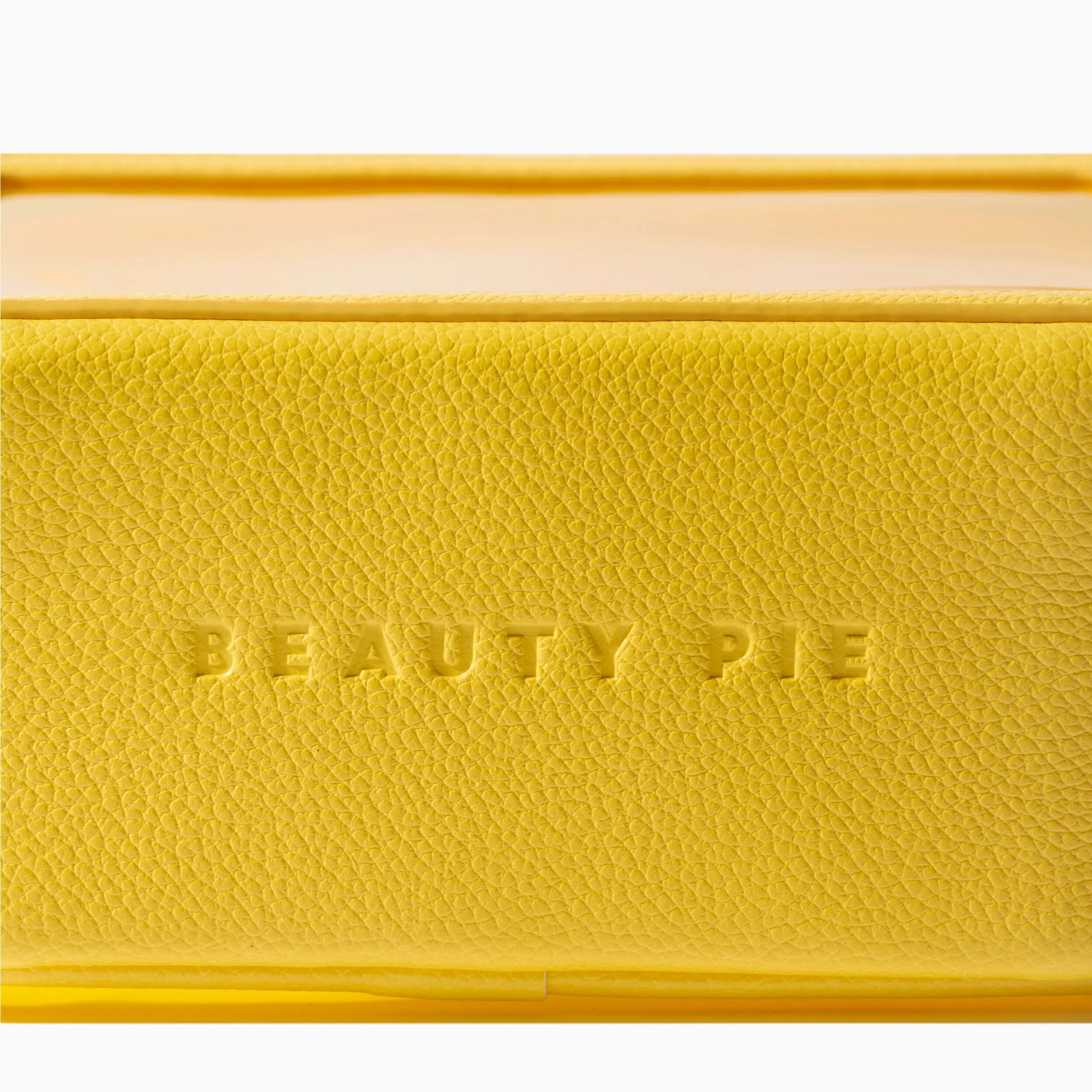 Medium Makeup Bag in Fresh Yellow with Vegan Leather Trim