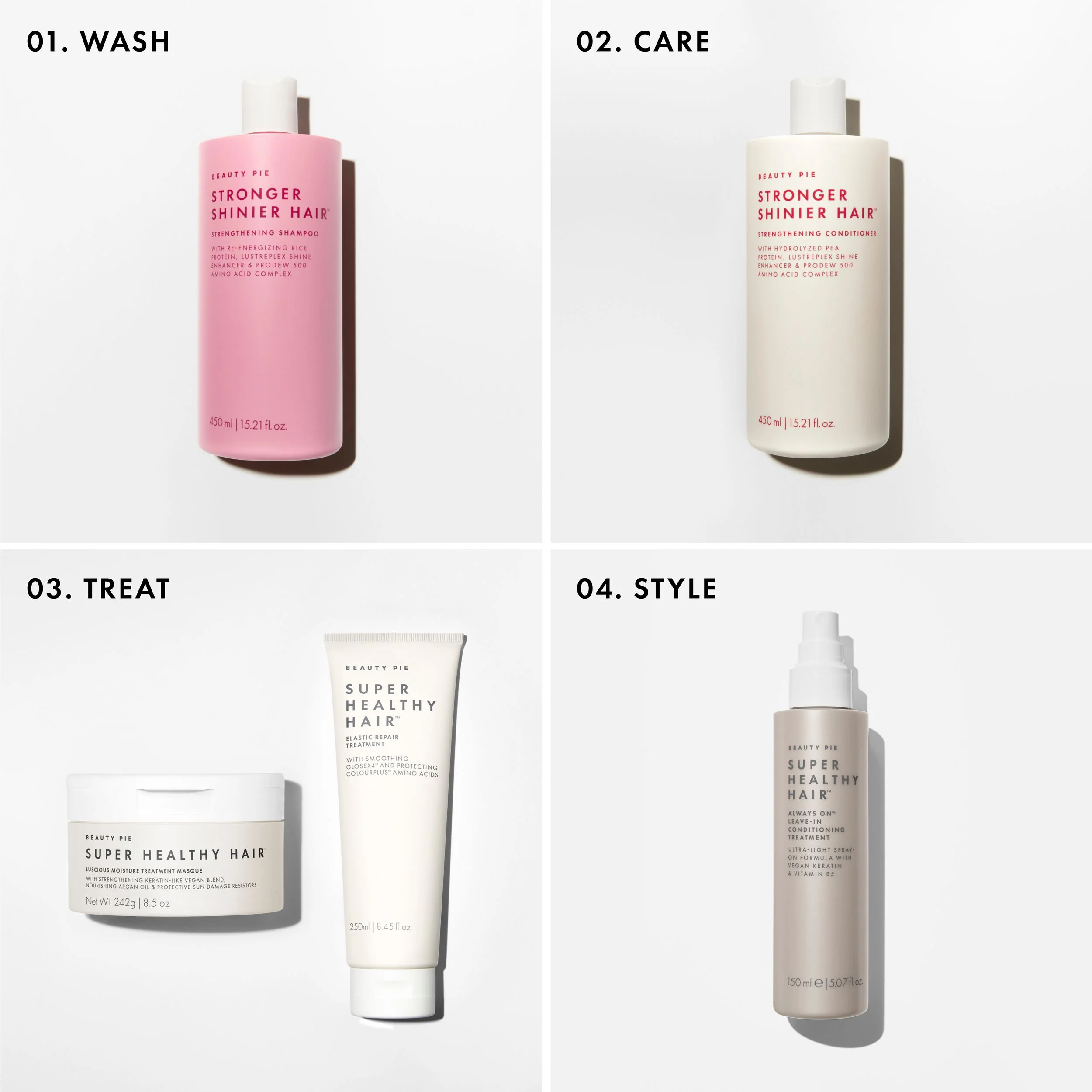 Stronger Shinier Shampoo and Conditioner Duo with Pump for Thin, Brittle Hair