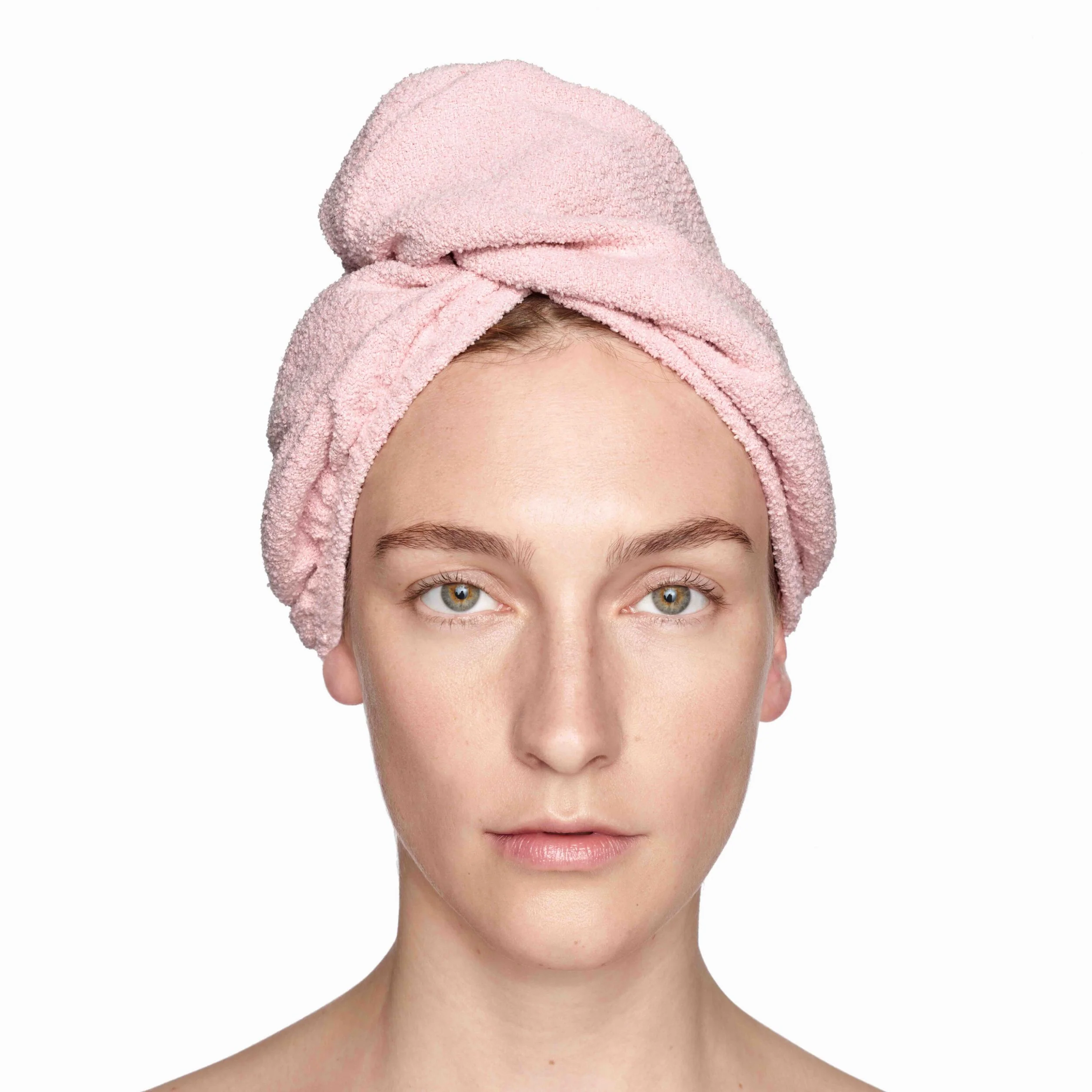 Copper Ion-Infused Microfibre Hair Drying Wrap with Button Fastening
