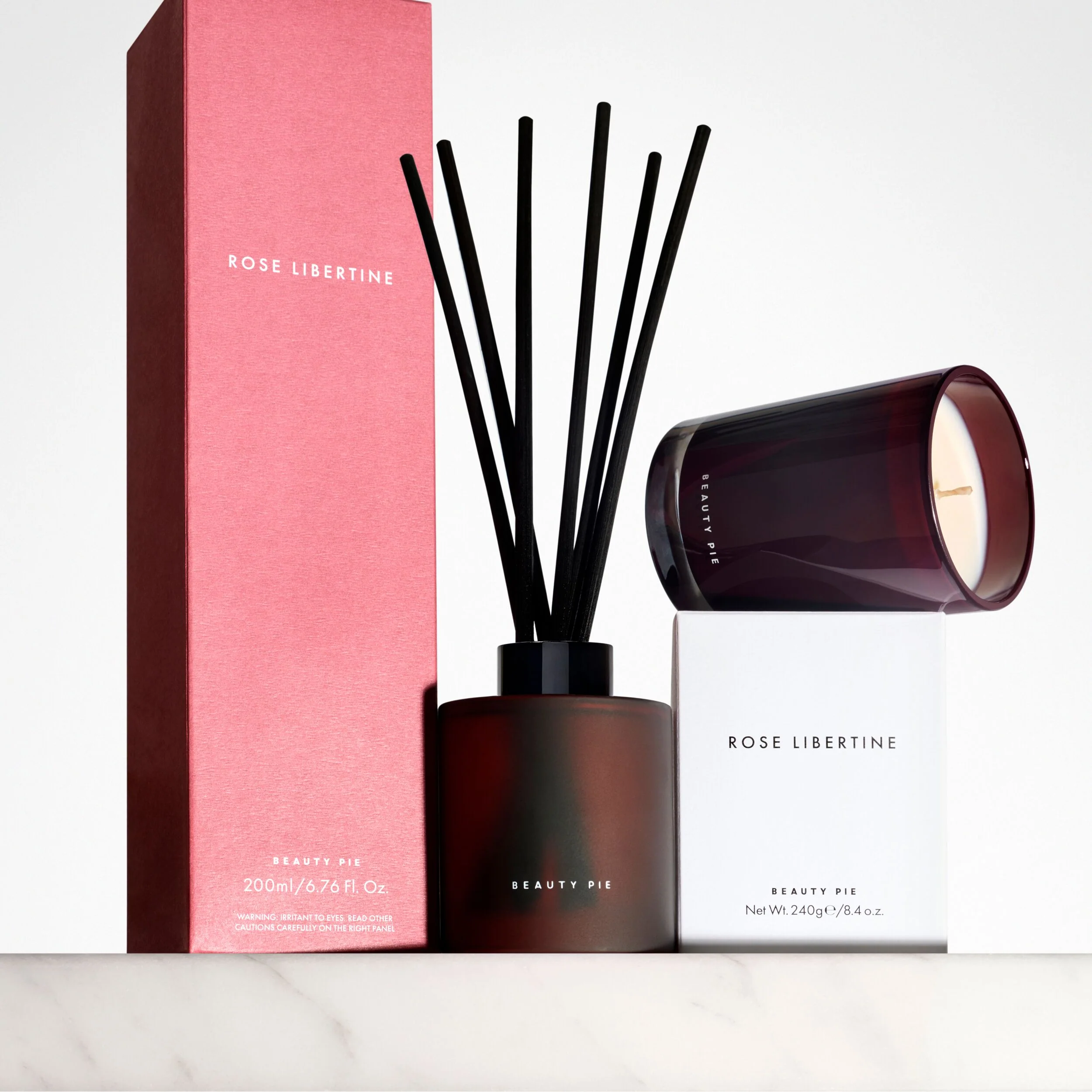 Rose Libertine Diffuser & Candle Set for Spiced Rose Scent